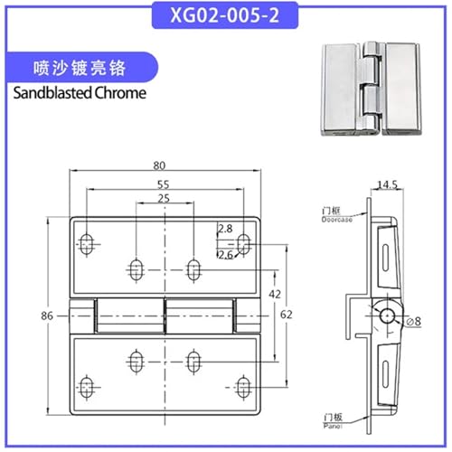 Charnière de plaque de couverture en acier inoxydable XG02-005-2 robuste 1 pièces