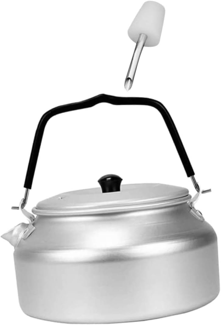 Handheld Camping Kettle Stainless Steel Whistling Teapot for Outdoor Cooking Lightweight and Easy to Clean Water Pot for Picnics and Camping Trips