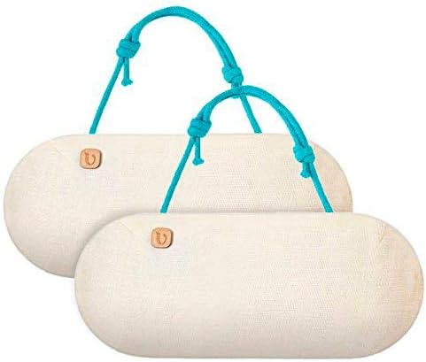 Car Air Freshener - Lasts 365+ Days - No Chemicals - 100% Natural Air Purifying Bag - Remove Smoke Smell - 100% Activated Bamboo Charcoal Deodorizer, Auto Odor Eliminator - [2 Pack] [Beige]