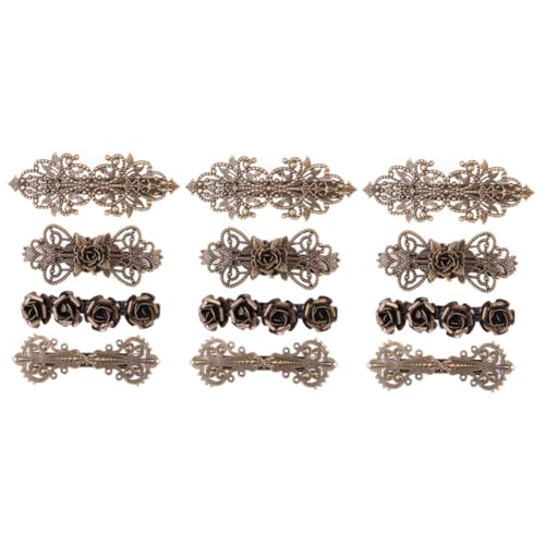 Épingles à cheveux vintage en cuivre rose FRCOLOR style romantique lot de 3 x 4 pièces