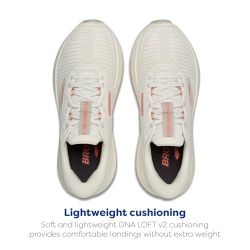 Brooks Women’s Revel Max Neutral Running & Walking Shoe - Coconut/Chateau/Peach - 6.5 Medium