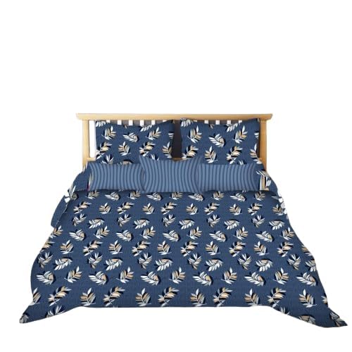 Image of Geo India Limited || Floral TC Cotton Blend Double Size Radium Bedsheet with 2 Pillow Covers (Printed Bedsheet - 08)