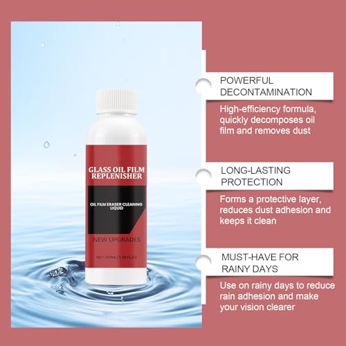 Automotive Oil Film Cleaning Brush, Einteiliger Scheibenreiniger Auto, Car Window Glass Cleaner to Prevent Rain and Fog, Auto-Reinigungsbürste mit Ölfilm-Reiniger, Kraftvolle Reinigung, 03