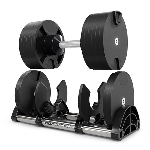 Hop-Sport Verstellbare Kurzhantel 40 kg – Einstellbare Hantel aus Gusseisen mit integrierter Ablage, Kompakt & Vielseitig für Fitness & Home Gym