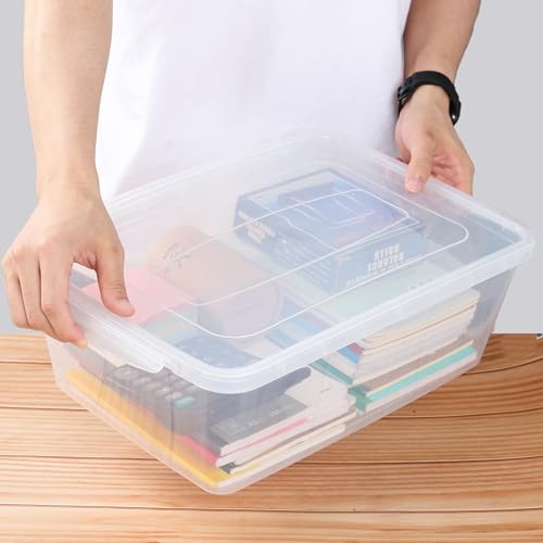 Boîtes de rangement verrouillables avec couvercle clipsable transparent 16L - 5