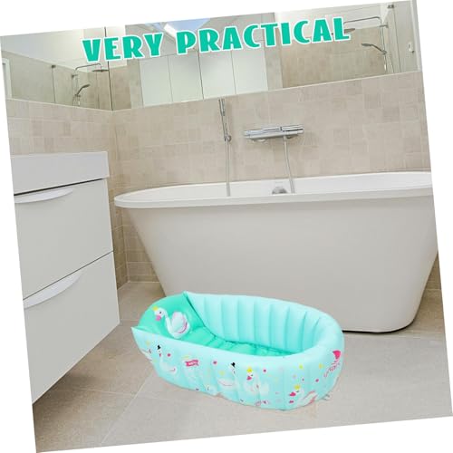 Bañera inflable de bebé portátil con suelo acolchado y vaciado rápido 2