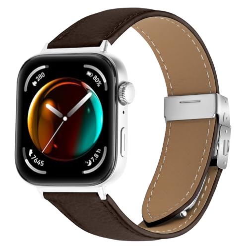 AsohsEN ���U�[�X�g���b�v Huawei Fit 4/Fit 4 Pro�Ή� ���߉\�ȃV���o�[�܂肽���ݎ��N���X�v �J�W���A���X�|�[�c�t�B�b�g�l�X�o���h Huawei Fit 3�o���h�p ���f�B�[�X �����Y (�u���E���A�����T�C�Y)