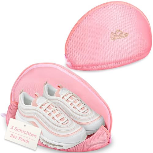 ecooe 2 Stück Wäschenetz Rosa Wäschesack für Schuhe Sneaker Multi Schutz Wäschenetz Wäschebeutel