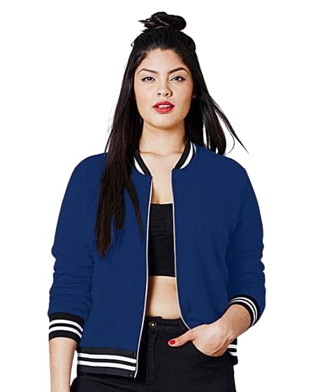 pdkfashions Women's Solid Zipper Varsity Full Sleeves Jacket Winter Wear-picture-33