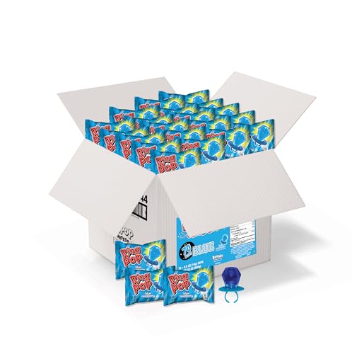 Ring Pop Individually Wrapped Candy 70 Count Bulk Lollipop Pack – Christmas Candy Bulk Individually Wrapped, Blue Raspberry Flavored Lollipop Suckers, Gender Reveal, Baby Showers & Stocking Stuffers