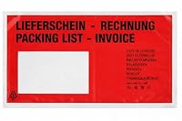 baytronic Dokumententaschen, DIN lang, rot schwarz bedruckt Lieferschein/Rechnung (1000 Stück) – Ansicht 3