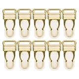 VILLCASE 10-Pack Metal Garter Clips – Zinc Alloy Suspender Fasteners with Adjustable Straps for Stockings, DIY Clothing Repairs & Costume Making