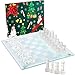 Srenta Fine Glass Chess Set Game, Modern Clear Chess Set, Deluxe Chess Set Glass Chess Board Set with Solid Clear & Frosted Chess Glass Pieces | 9.7’’ Crystal Chess Boards Sets, Felt Padding Included