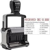 Rubber Stamp Creation - 5117 Professional 12-Message Stamp w/Dater, Self-Inking, Red Ink Color