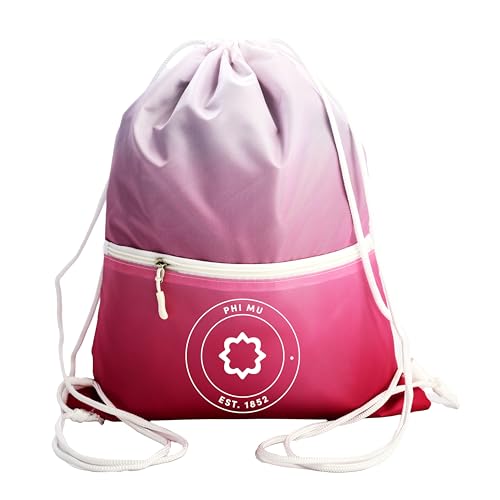 Sorority Shop Phi Mu Drawstring Backpack, Ombre Color Design
