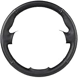 黒革車のステアリングホイールカバー、マツダ 3 アクセラ、マツダ 6 アテンザ、マツダ 2、手縫い車のステアリングホイールカバー