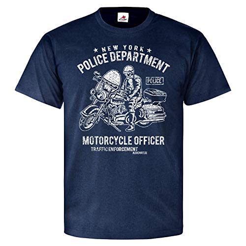 T-shirt de police américaine vintage NYPD #25850 en coton bleu et taille XXL