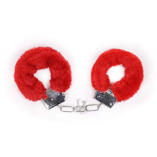 Party Set Lederen Whip Feather Toy 5 Stuks Pluche Handboeien Shader Suits (rood) - Afbeelding 3