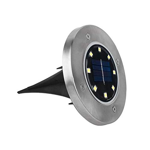 Luminaria Solar Spot Kit 8 Uni Jardim 8 LEDs Iluminaçao Chao Grama Gramado Segurança Espeto