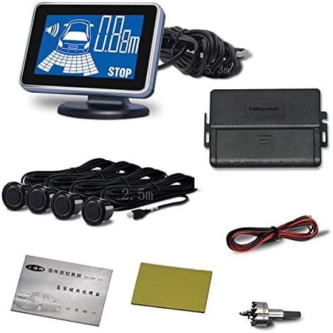 Miniatura 9 de Sistema de radar de copia de seguridad inversa del vehículo del coche con 4 sensores de estacionamiento Kit de detección de distancia trasera