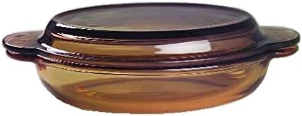 Corning Vision Amber 14 Oz Cacerette Oval V-14-B con tapa