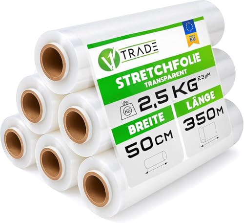 V1 Trade Stretchfolie Transparent Strechfolienrolle - 6...