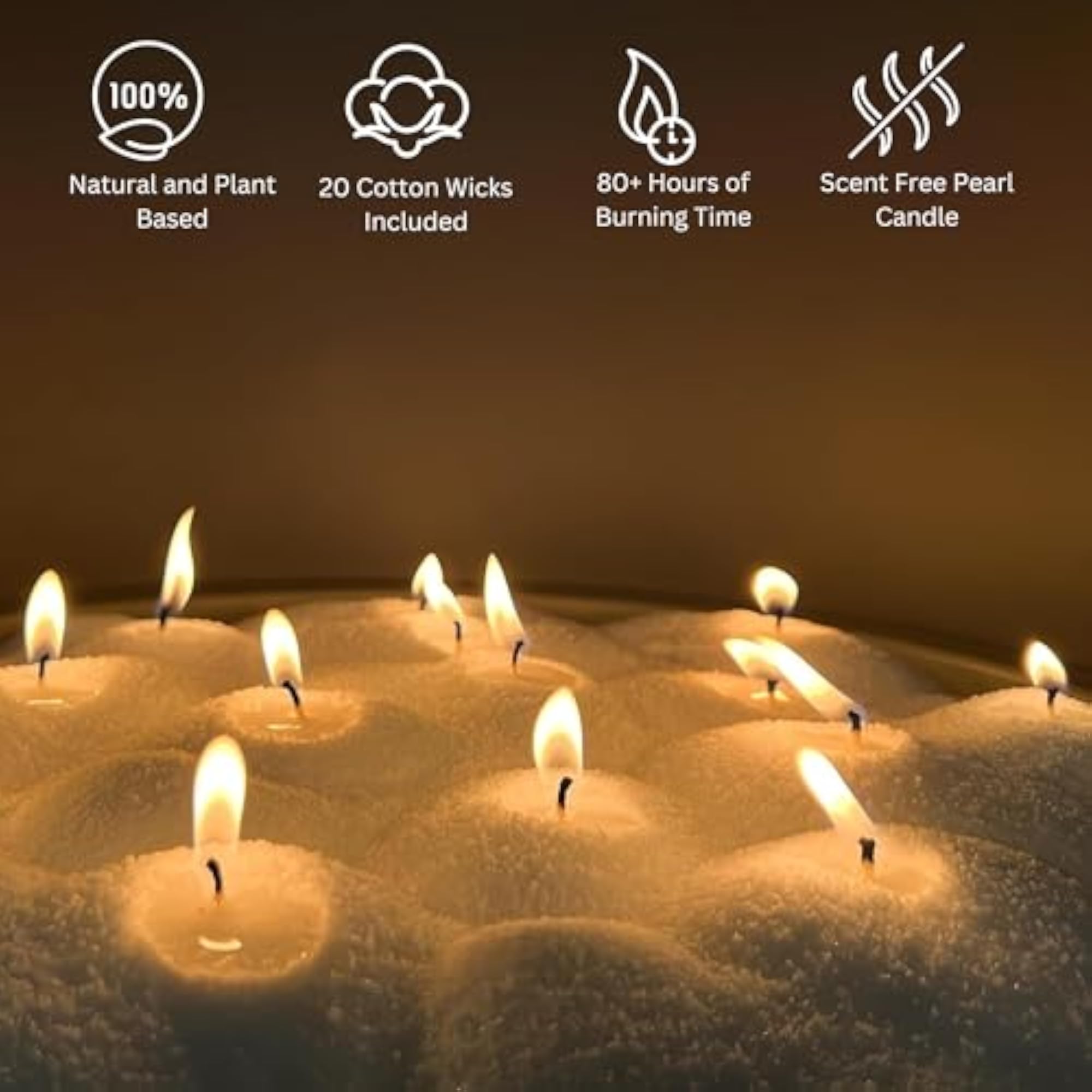 Whiff Pearl Candle with Wick, 200 gm, 12 Wicks