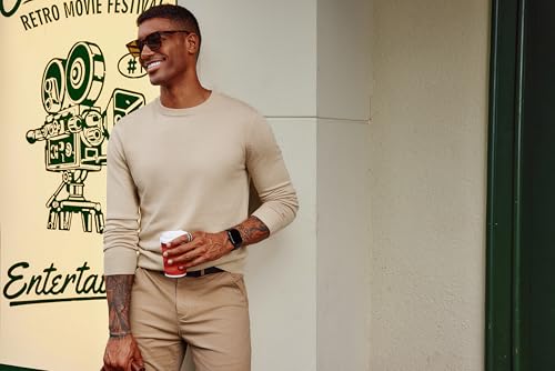 PJ PAUL JONES Men's Sweaters Crewneck Basic Lightweight Wool Blend Knitted Pullover Long Sleeve Shirts for Men4