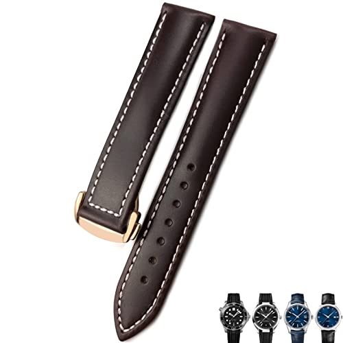 Bracelet de montre en cuir de vache 19mm marron foncé pour entrecorne standard