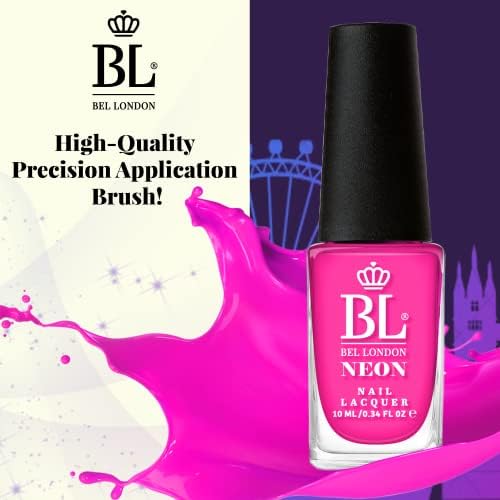 BL Neon Nail Varnish Set - 6 Pack Nail Polish with Trendy Neon Nail Polish Colors-Light Up the Room with Your Choice of Neon Nail Varnish Sets - Quick Dry Nail Polish - Perfect Nail Varnish Gift Set