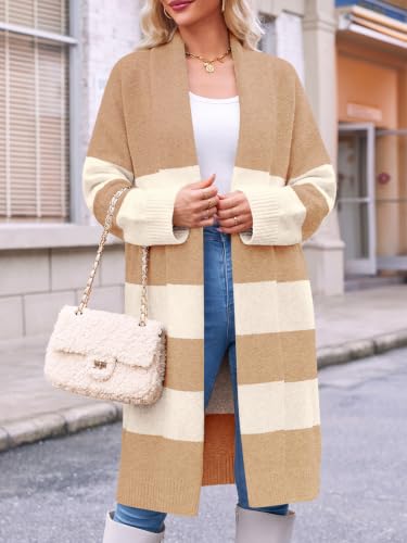 Image of Saodimallsu Womens Long Cardigan Sweaters Chunky Open Front Oversized Slouchy Knit Fall Trendy Coatigan Jackets