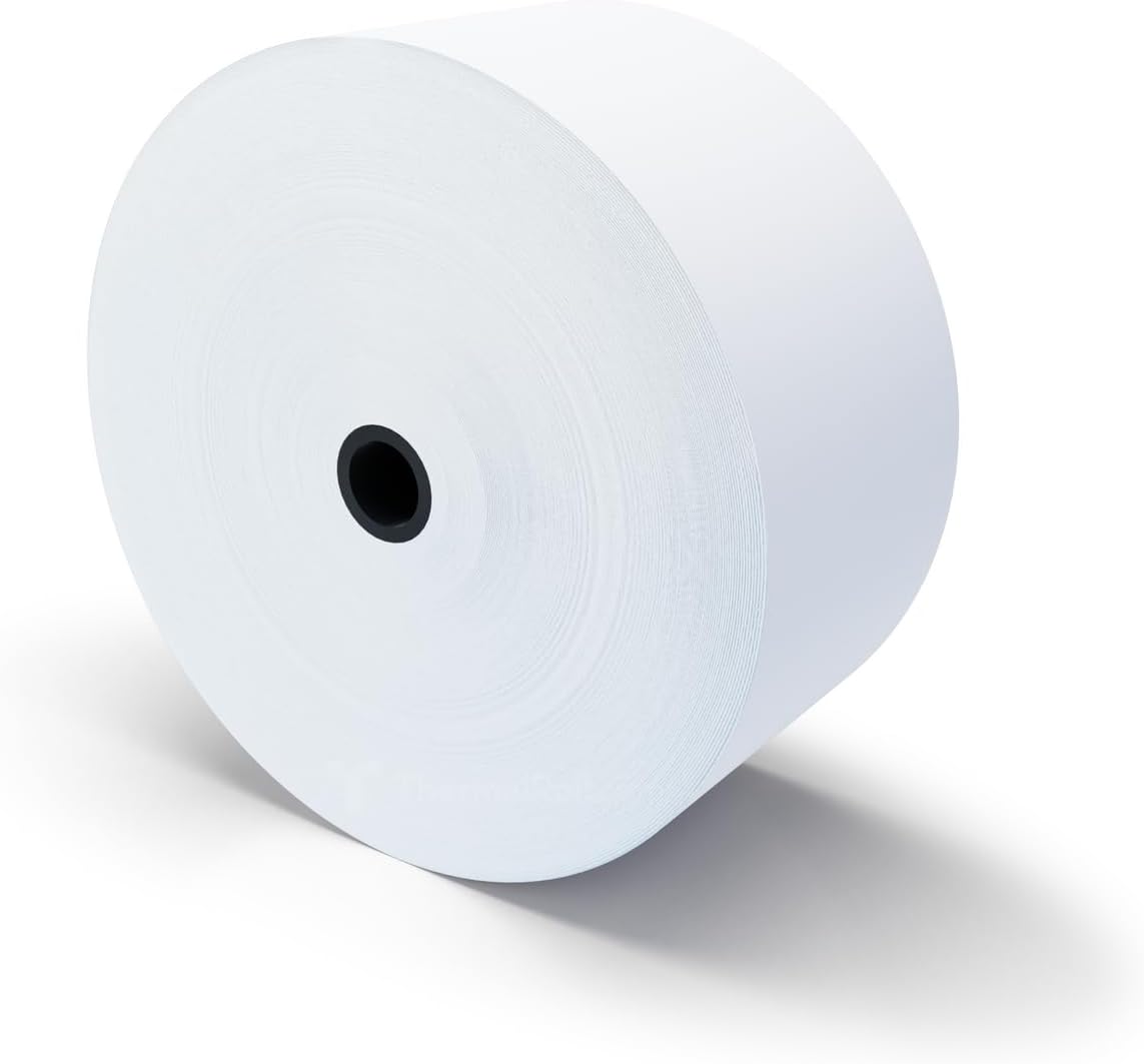 (50 Rolls) 3'' x 95' White/Canary 2 Ply Carbonless Kitchen Printer Paper Cash Register Receipt Rolls for SP2000, UP389, 480, 220, 250, 900, 07901, 07706