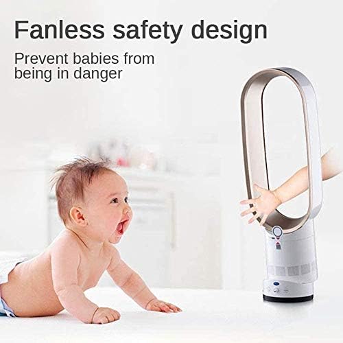 Bladeless Air Cooler with Negative Ions, Remote Control, Ultra Quiet for Home, Office, Bedroom - Space Saving Design