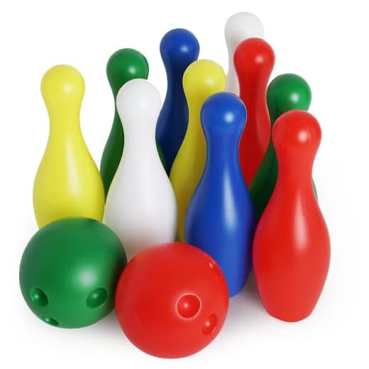 Boley Kids Bowling Set - 12 Piece Colorful Lawn Bowling Games Set - Portable Indoor or Outdoor Bowling Game - Toddler Bowling Pin and Ball Set