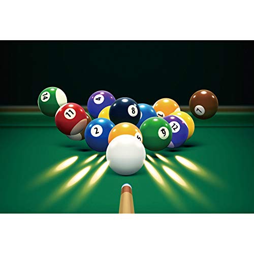 Baocicco Billiards Theme Party Backdrops For Photography 8X6Ft Billiard Table Cue Eight Ball Eighth-Final Play Photography Background Black Eight Miracle Pool Room Decor Birthday Party Photo Banner #TOP3