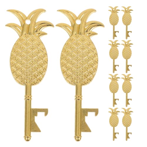 BAZEITFLOW 10 Abridores de Botellas de Metal Forma de Piña Llaveros Portátiles de Aleación Abrebotellas Vintage para Bar Detalles para Bodas y Uso Diario
