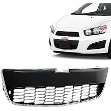 Perfit Liner Front Bumper Lower Grille Grill Chrome Black Compatible with 2012-2016 Chevy Sonic Fits 95019923 GM1036139