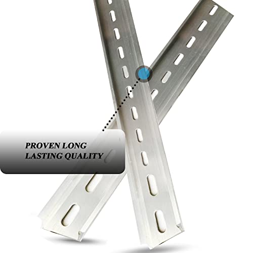 2 piece din rail slotted for hardware components mounting aluminum din rails with rohs - 13 inches long 35mm width 75mm height