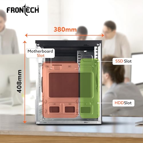 FRONTECH Hudson Premium Silver Series Cabinet/Computer Case with HD Audio | ATX/Mini ATX Compatible | Installed 2x80 mm Fan, 1xUSB 3.0, 2xUSB 1.1 |... - Image 7