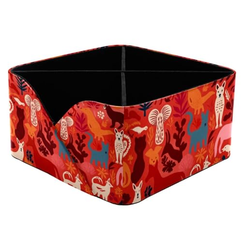 Porte-stylos rectangulaire rouge à 2 compartiments pour papeterie de bureau - 2
