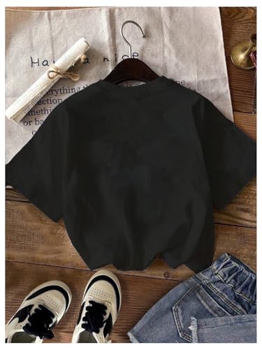 Girl's Heart Print Drop Shoulder T Shirt Casual Short Sleeve Crew Neck Graphic Tee Tops2