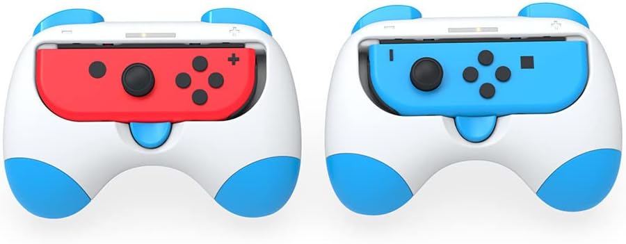 Left+Right Controller Bracket Holder Game Handle Hand Grip Case for NS Switch OLED NS Controller HandGrip Stand Support (Blue+Green) image 5