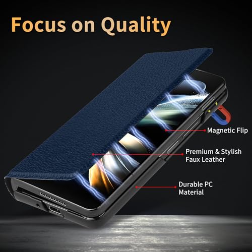 Protection Z Fold 4 fine en similicuir pour le quotidien - 3