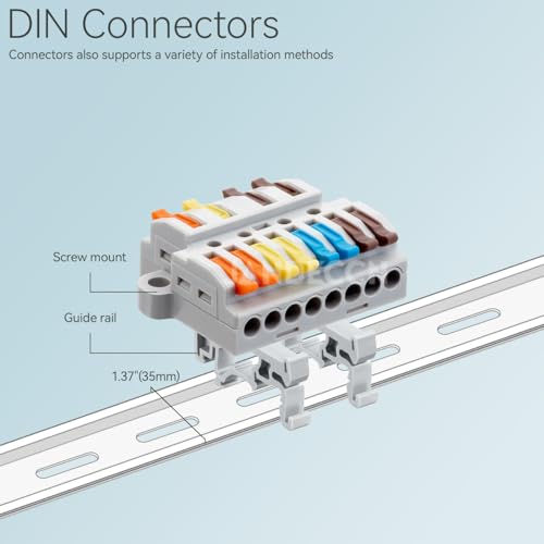 JANDECCN 6Pcs Blocos de Terminais de Trilho Din, Conectores de Fio de Emenda Diy para Circuito Em Li