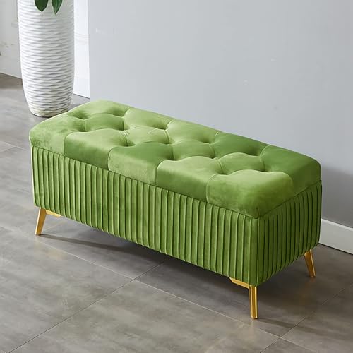 Tabouret en velours moderne avec rangement au design haut de gamme