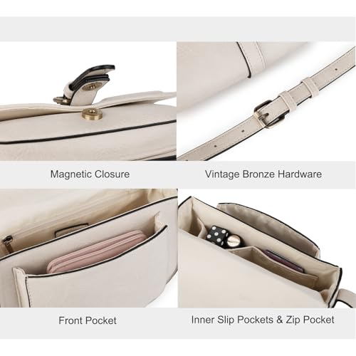 Image of AFKOMST Crossbody Bags for Women,Small Saddle Purse and Boho Cross Body Handbags,Vegan Leather
