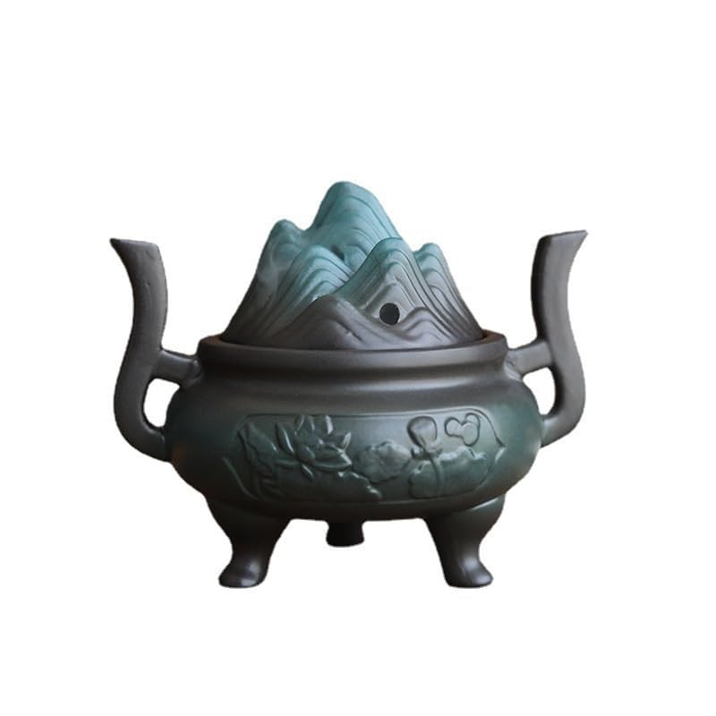 Räucherkegelhalter Weihrauchbrenner aus Keramik, kreativer Retro-Wohnzimmerschmuck, Zen-Weihrauchbrenner Weihrauch Wasserfall