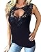 YOINS V Neck Lace Details Vest Blouse Womens Cami Tank Top Black3 M