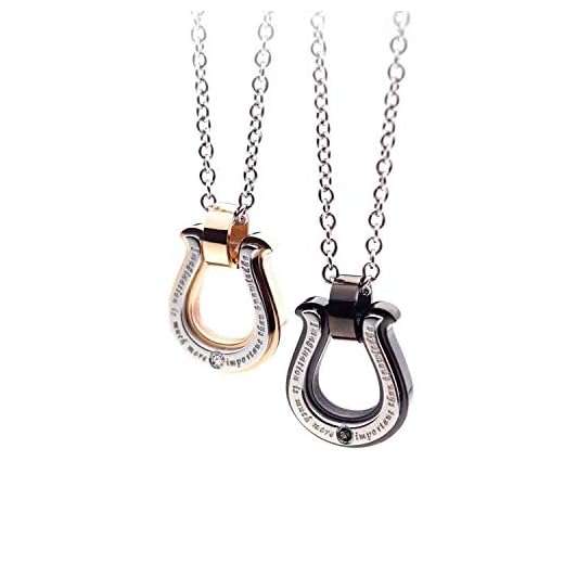 Petit Jewel YU-NA ホースシュー ペアネックレス 2個セット ステンレス 316L メンズ レディース カップル プレゼント