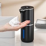 Amyzavls Seifenspender Automatisch,380ml Elektrischer Seifenspender mit Digitalanzeige,Wandbefestigung,Berührungslos,USB Wiederaufladbar Schaumseifenspender für Bad,Küche